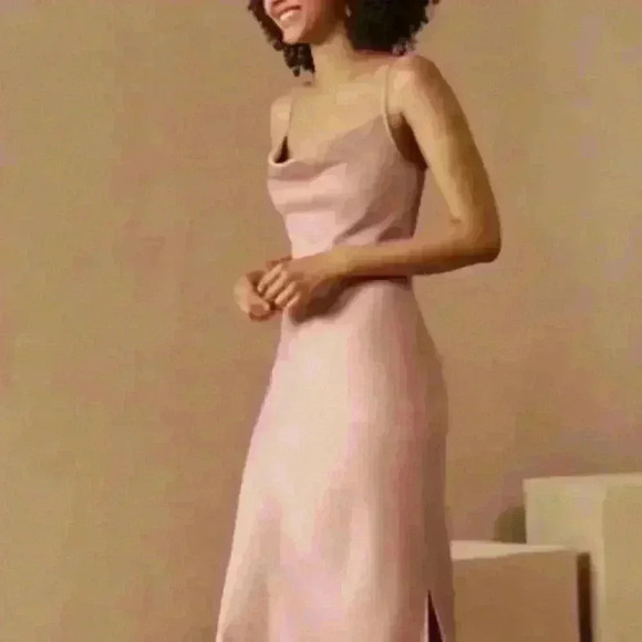 BHLDN midi dress, blush pink. Worn once & dry cleaned. Like brand new! Sz 2 - Picture 2 of 13